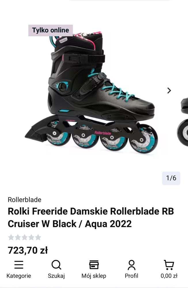Rolki Freeride Damskie Rollerblade RB Cruiser W Black / Aqua 2022