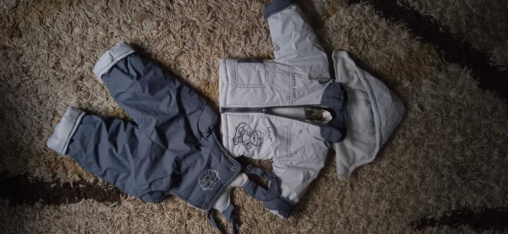 Комбінезон зимовий роздільний 6 місяців 68р сірий новий для хлопчика