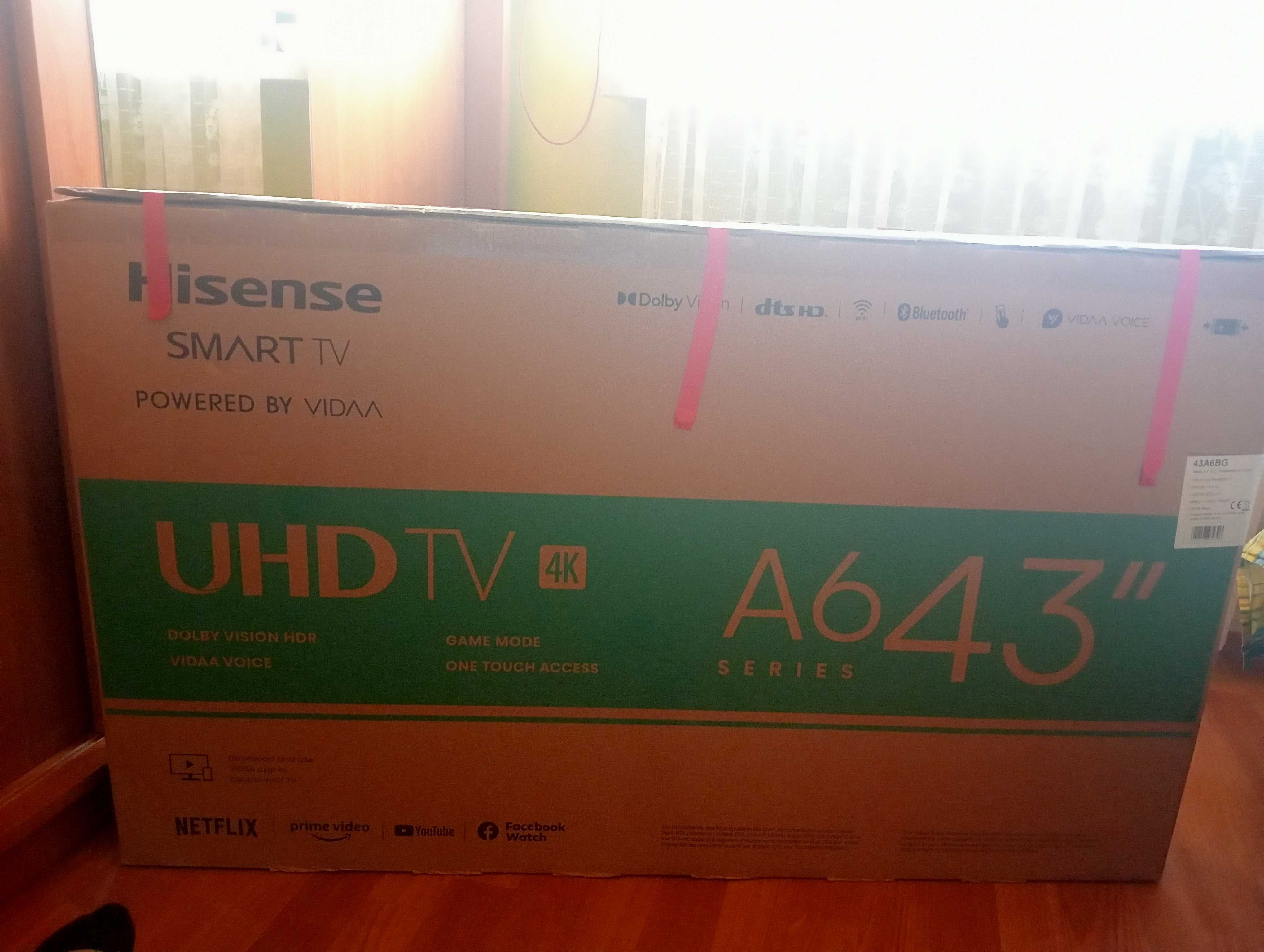 Telewizor Hisense LED Model;43A6BG A6 43'' z uszkodzonym ekranem w 30%