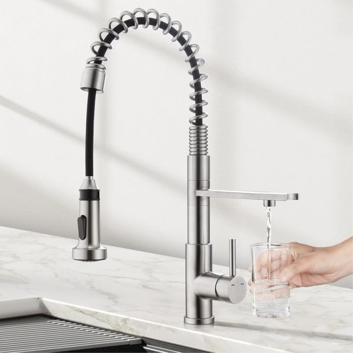 Современный спиральный смеситель CREA с функцией душа для кухни