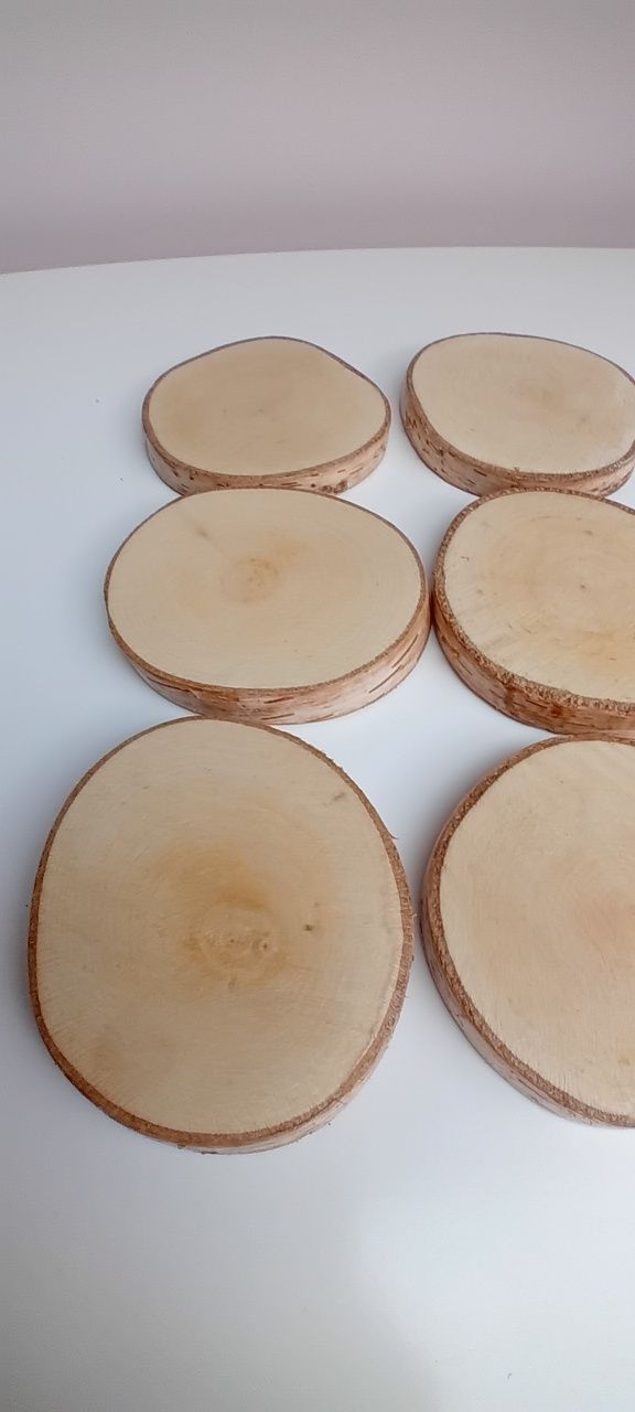 Plaster drewna podstawek pod kubek - 6 szt