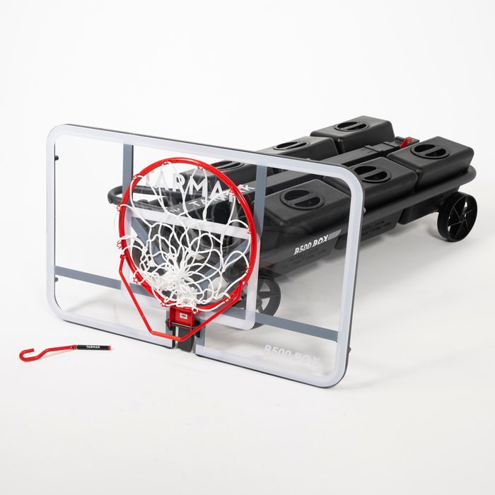 Tabela Basquetebol Dobrável Rodas e Altura Ajustável