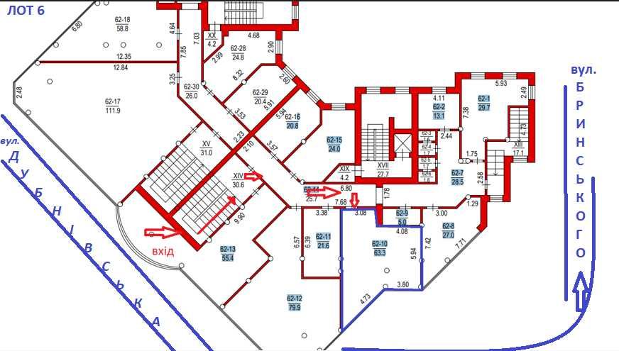 Продаж комерційної площі Луцьк Центр 63 кв.м