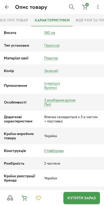 Штучна ялинка лита, як жива, преміум якість.