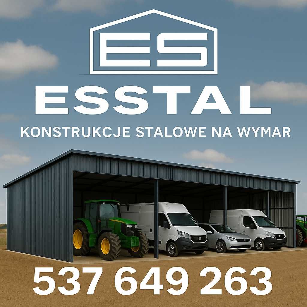 Garaż Blaszany GRAFITOWY | Hala | Wiata  Wysoki Wjazd  Hala – ESSTAL*