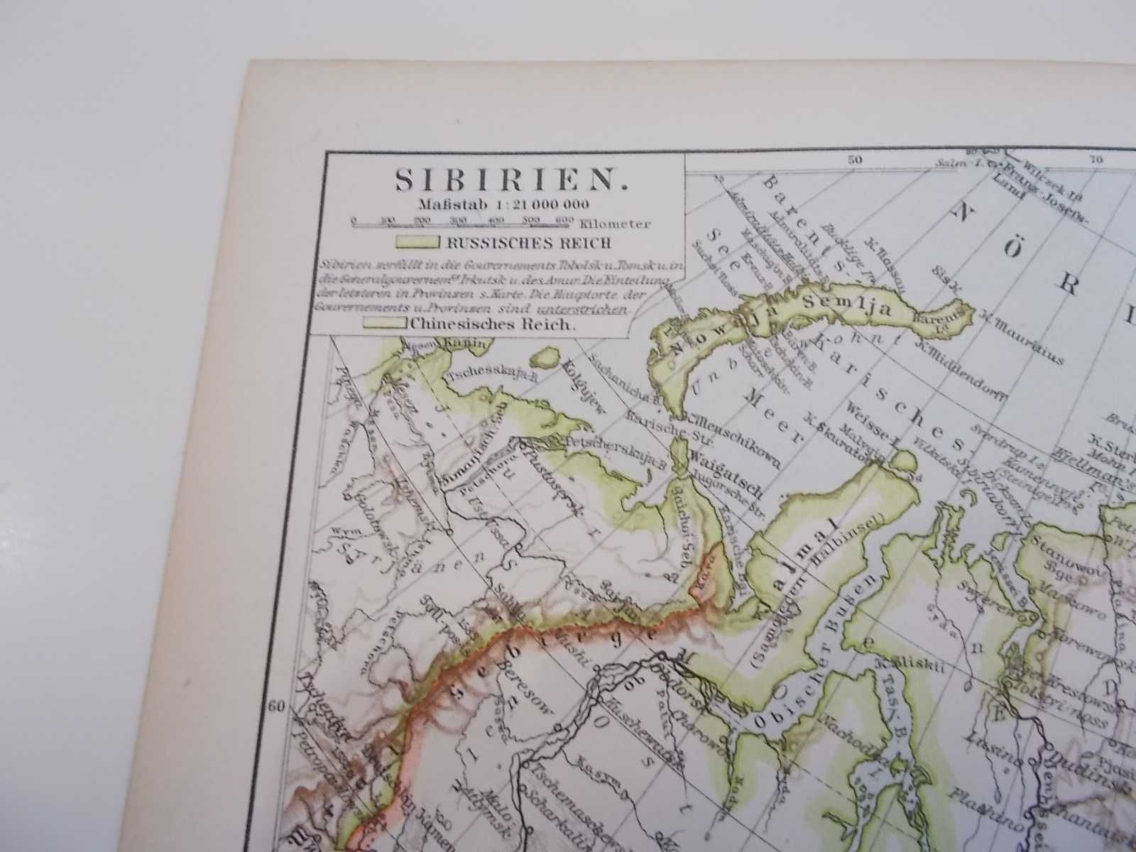 niemiecka mapa Syberii z początku XX wieku