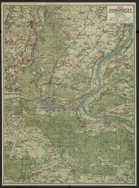Bydgoszcz  1918 r.  stara mapa do aranżacji - reprint