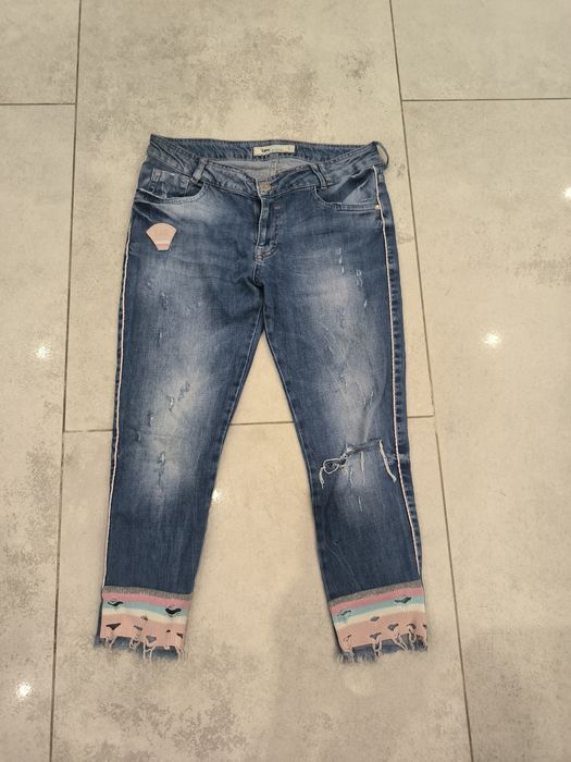 Jeansy rybaczki 3/4 damskie rozmiar L