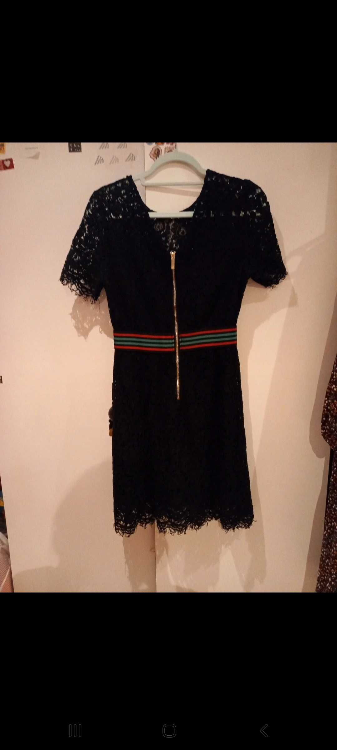 Vestido preto de cerimónia, com cintura colorida - 40/ 36 - Morgan