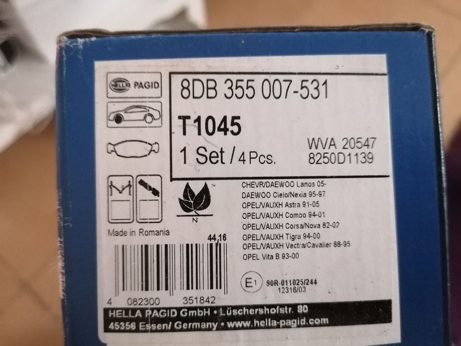 Pastilhas travão novas