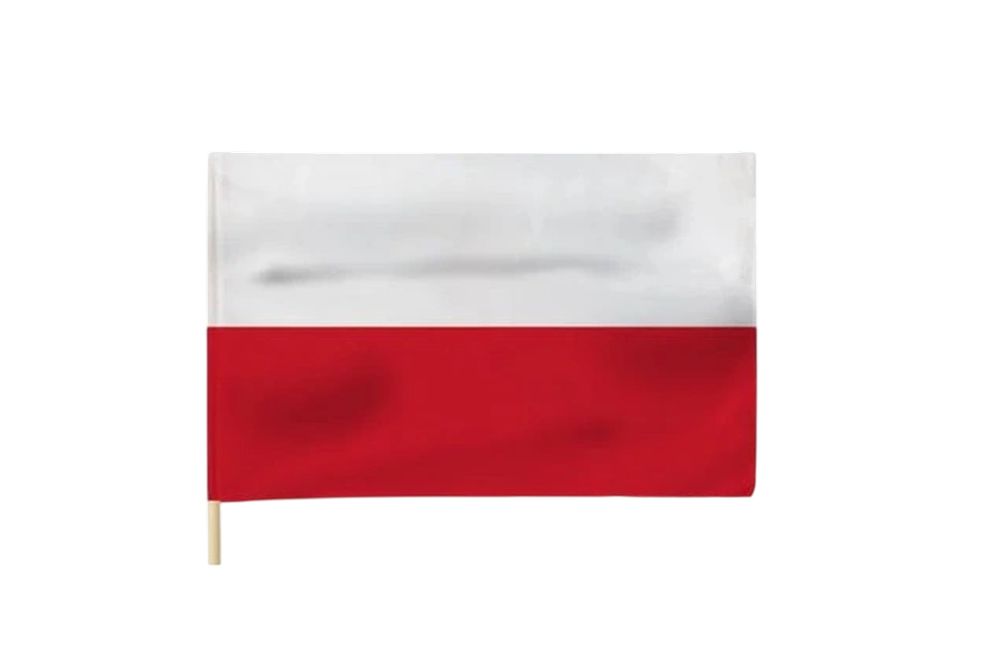 Flaga narodowa Polski 120x70 biało czerwona z drzewcem patriotyczna