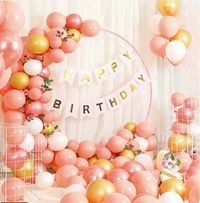 Повітряні кульки на день народження / Червона-Золота Фотозона