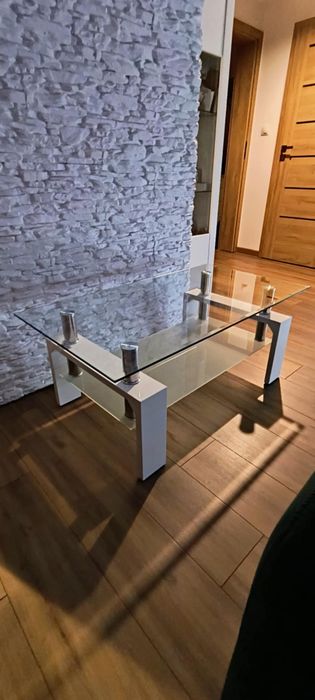 Ława szklana biała.