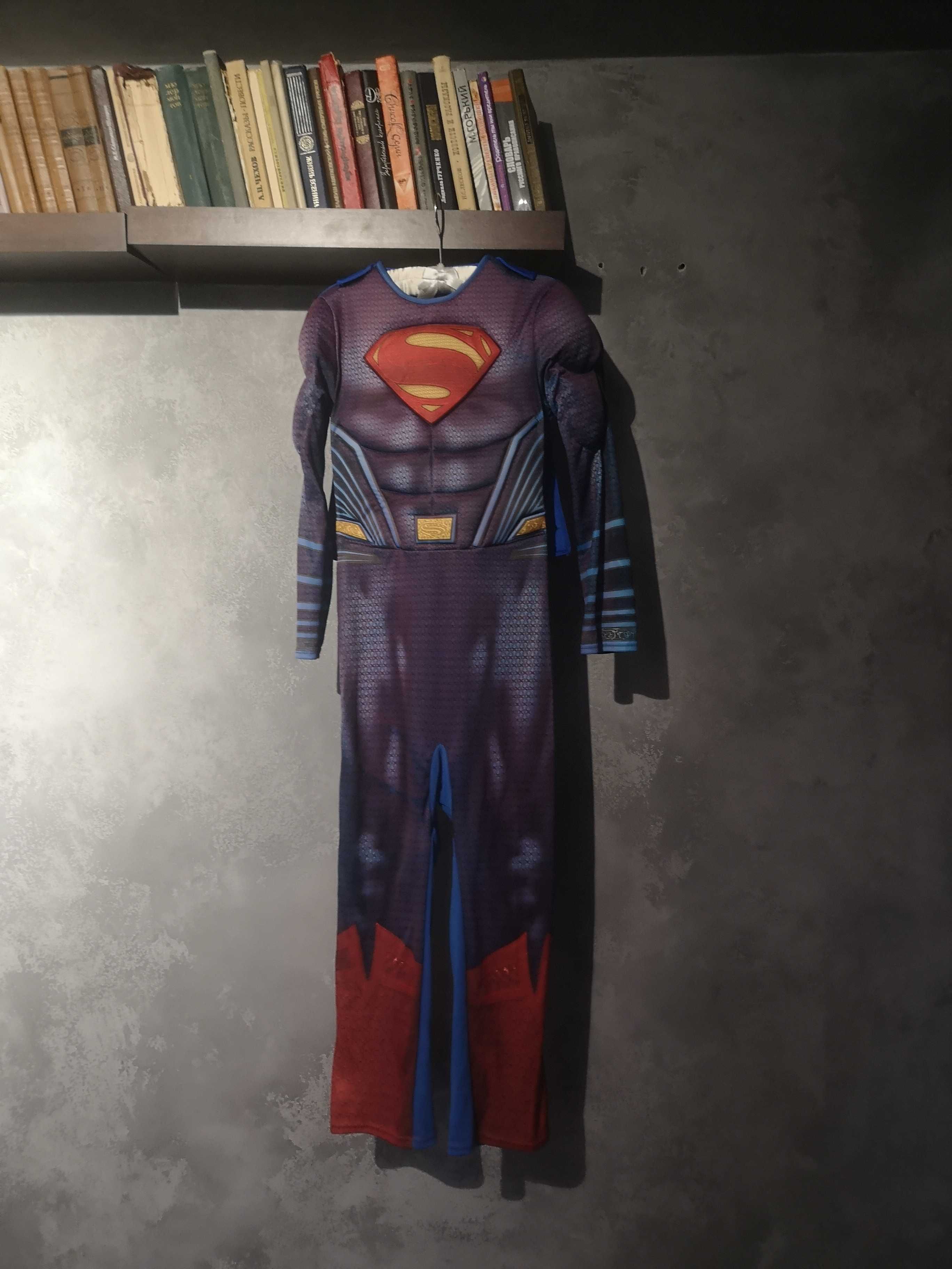 карнавальный костюм супермен 9-10 лет 134-140 рост хелоуин с мышцами