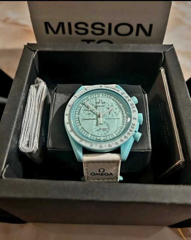 Mission to Uranus Watch - Omega x Swatch SO33L100 Nowy Mode