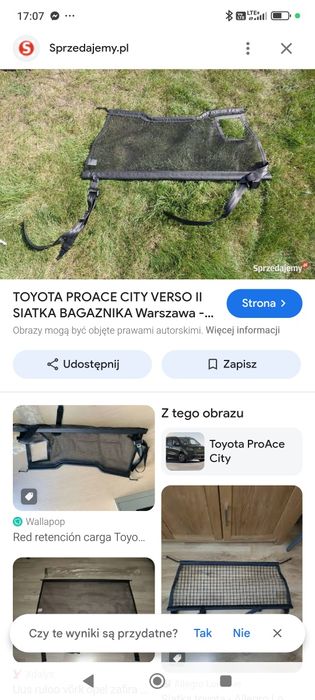 Siatka bagażnika Toyota, peugeot, citroen.