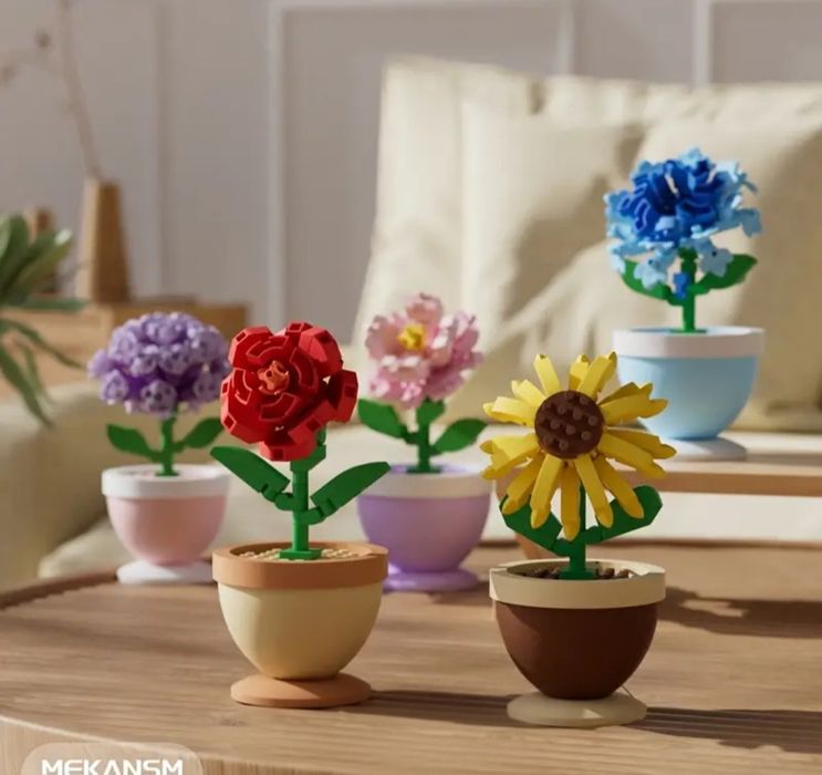 Креативні 3D блоки Lego, лего “Квітковий горщик” – ідеальний подарунок