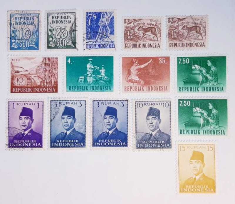 Indonezja. Znaczki pocztowe 1950-59 rok.