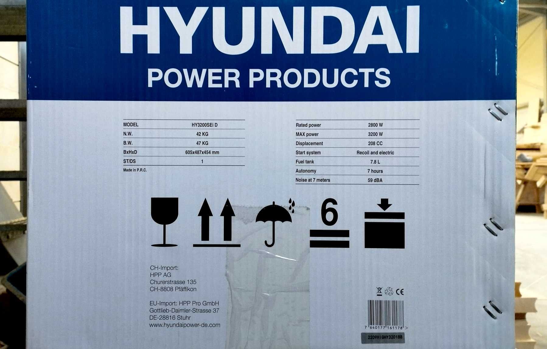 Agregat Prądotwórczy Hyundai 3200W Generator Falownikowy HY3200SEi D