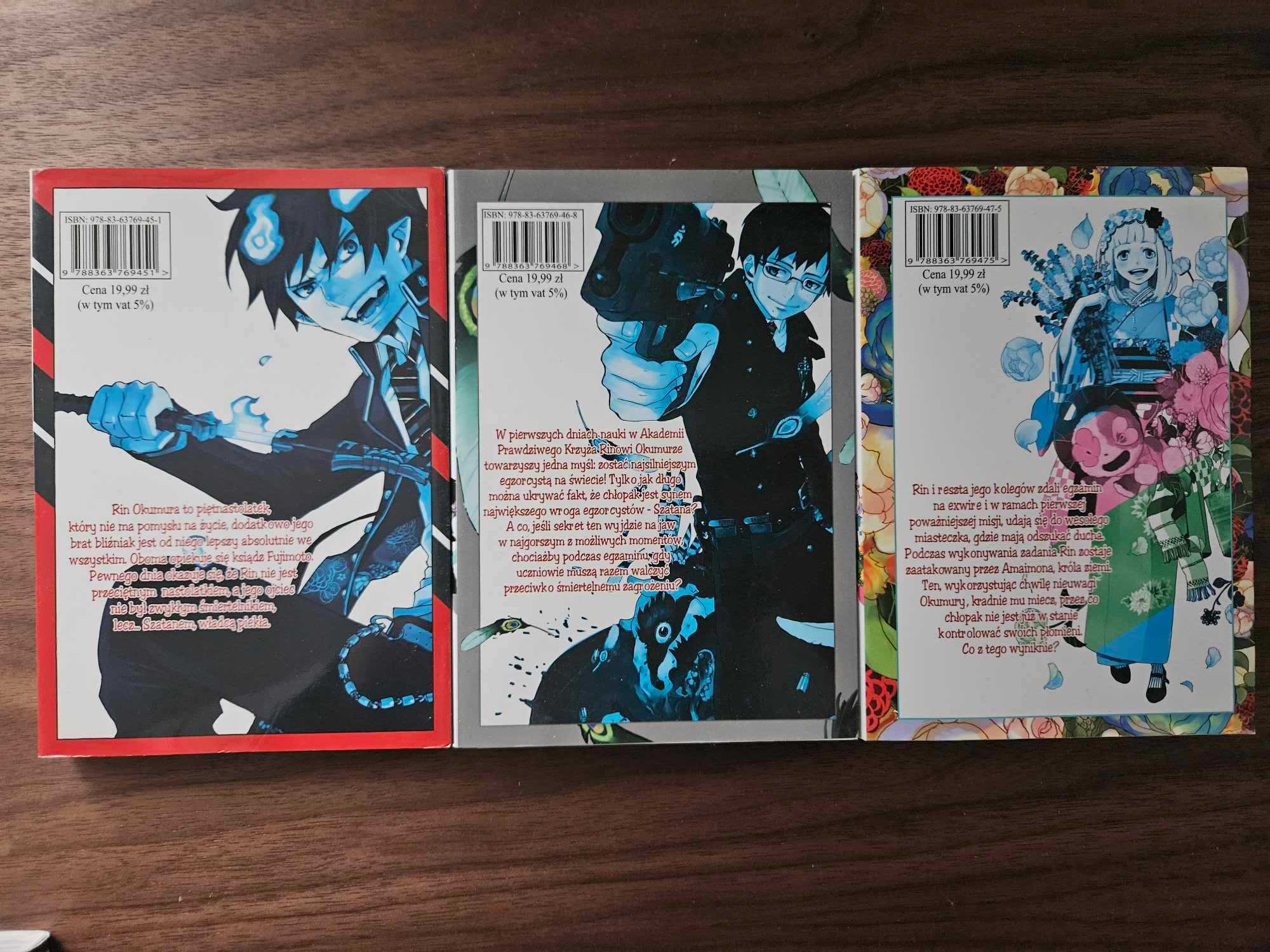 Manga Ao No Exorcist tomy 1-3, stan idealny