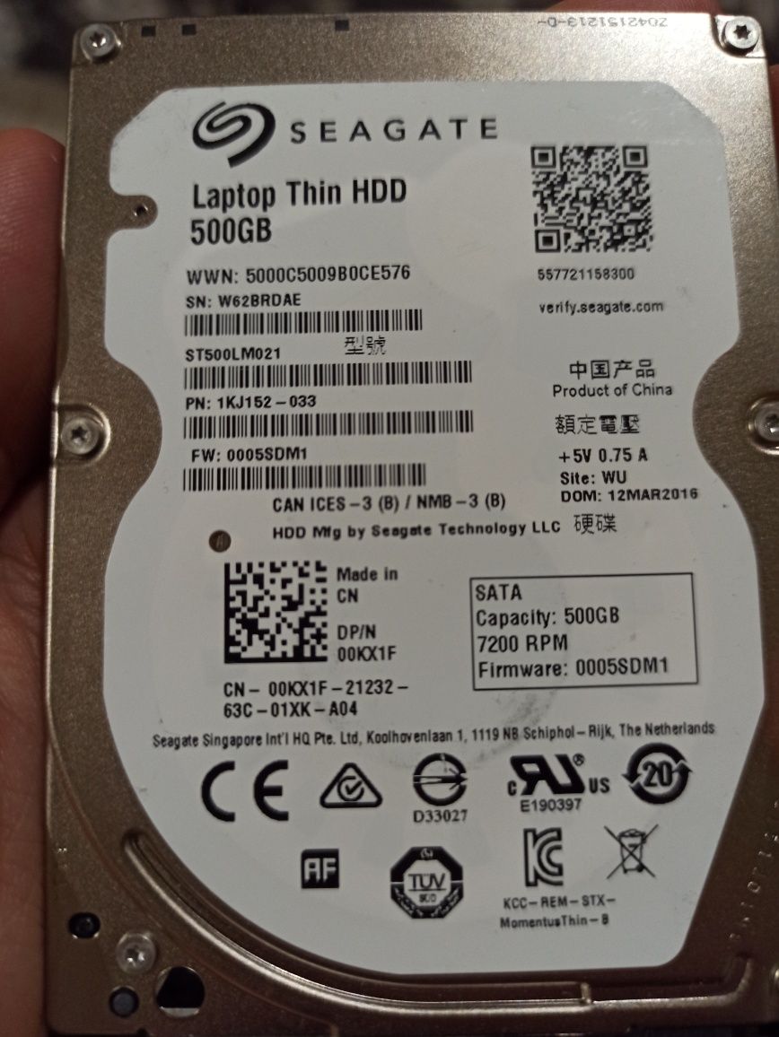 Жесткий диск hdd на 500 ГБ 2.5 sata 3