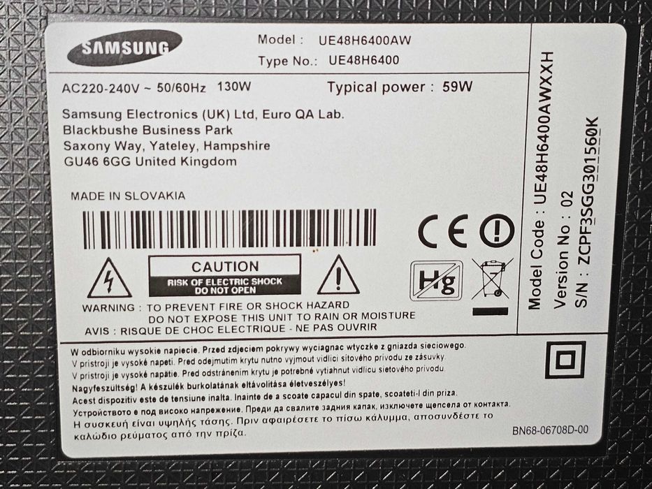 Telewizor Samsung UE48H6400 LED 48 cali Full HD Smart TV YouTube