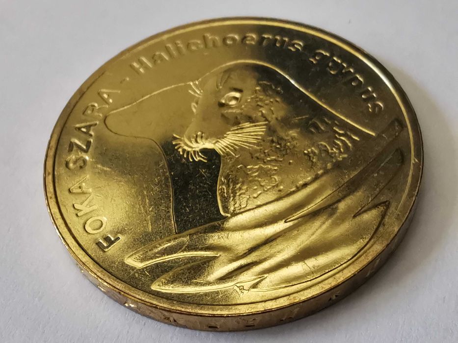 Monety 2zł - foka szara, puchacz, sokół wędrowny, świstak