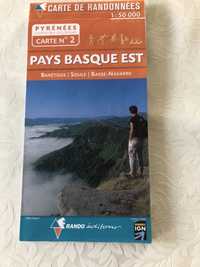 Mapa Pireneje: Pays Basque East  Barétous - Soule - Basse Navarre