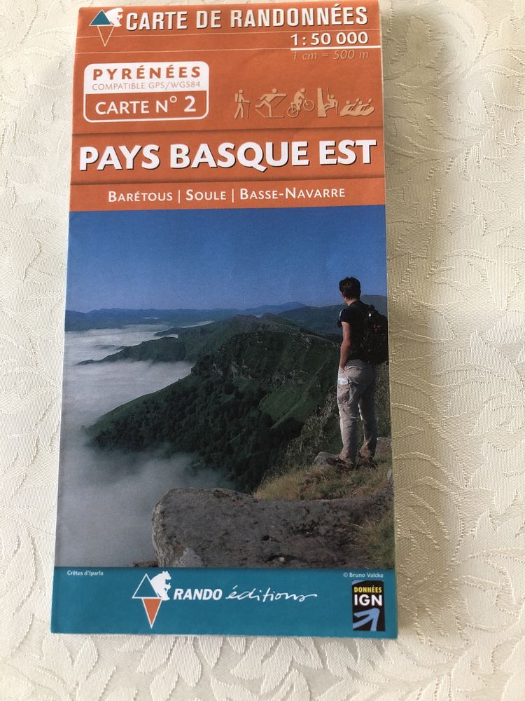 Mapa Pireneje: Pays Basque East  Barétous - Soule - Basse Navarre
