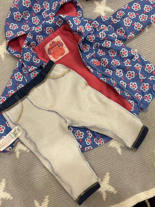 Комплект пакет одягу куртка джинси боді колготи шапка 3-9 місяців