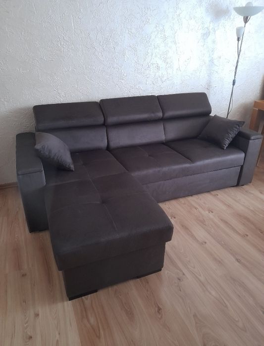 Kanapa narożna brązowa  narożnik nowy