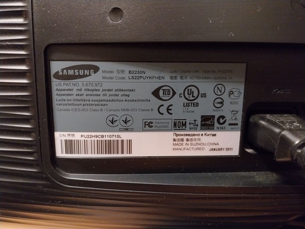 Monitor Samsung B2230N. 22"