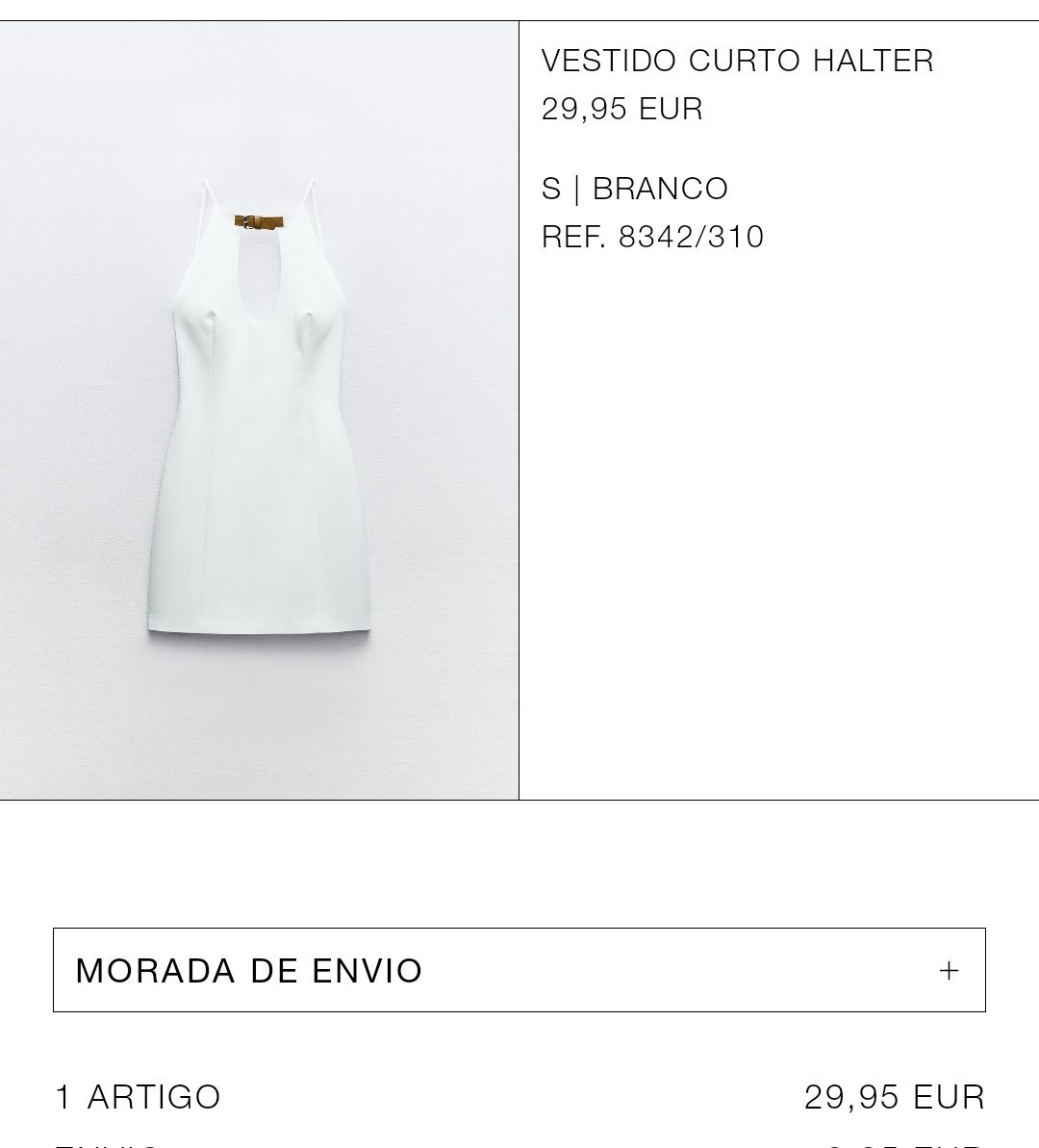 Vestido curto Zara 2024