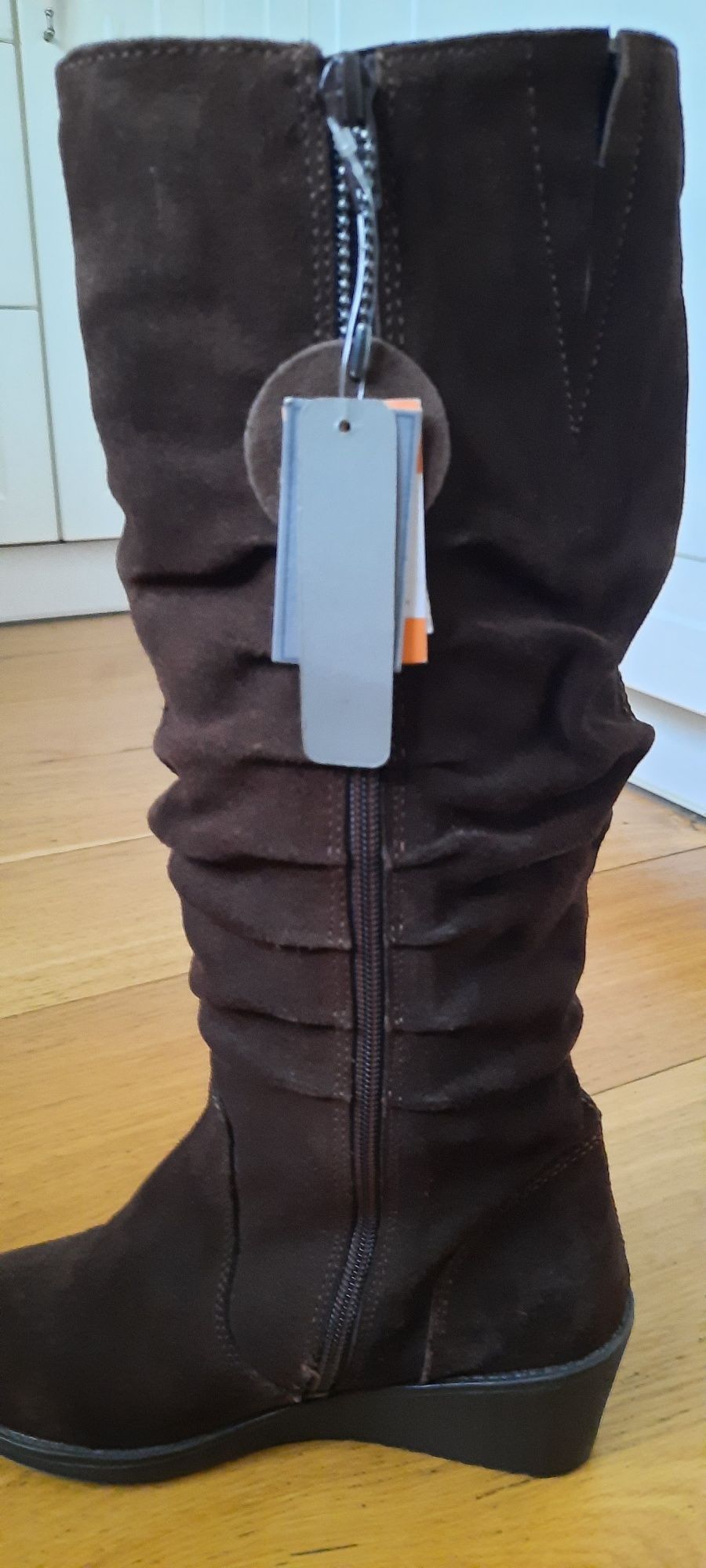 Kozaki skórzane zamsz r 36