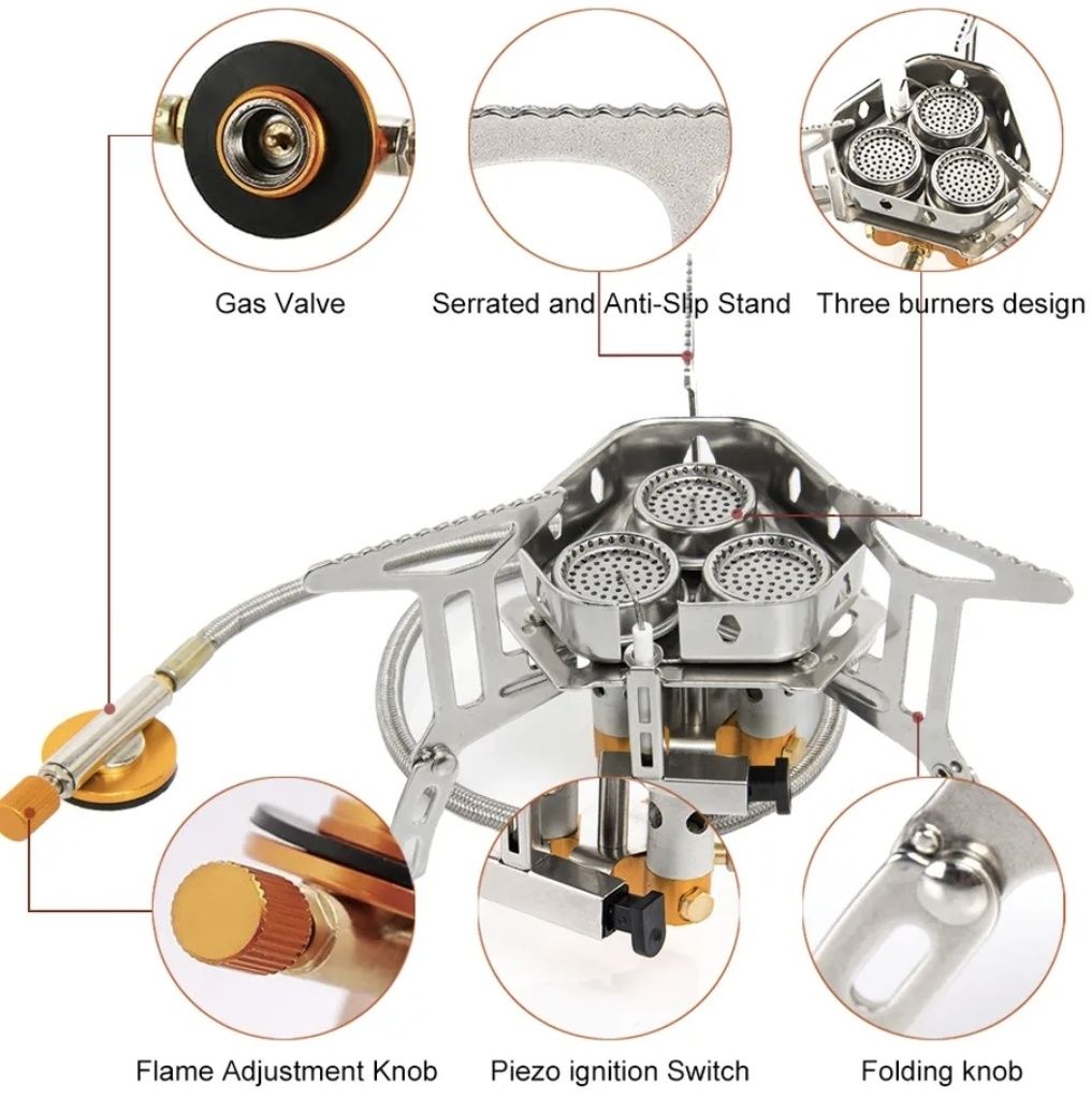 Газовая горелка для кемпинга, Widesea Camping Tourist Burner, печка
