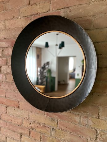 Lustro okrągłe metalowe industrial loft