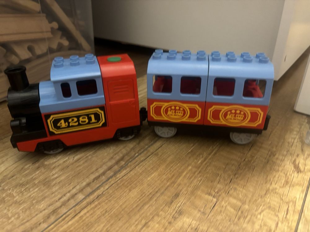 Zestaw pociąg parowy i tory, lego duplo 10507