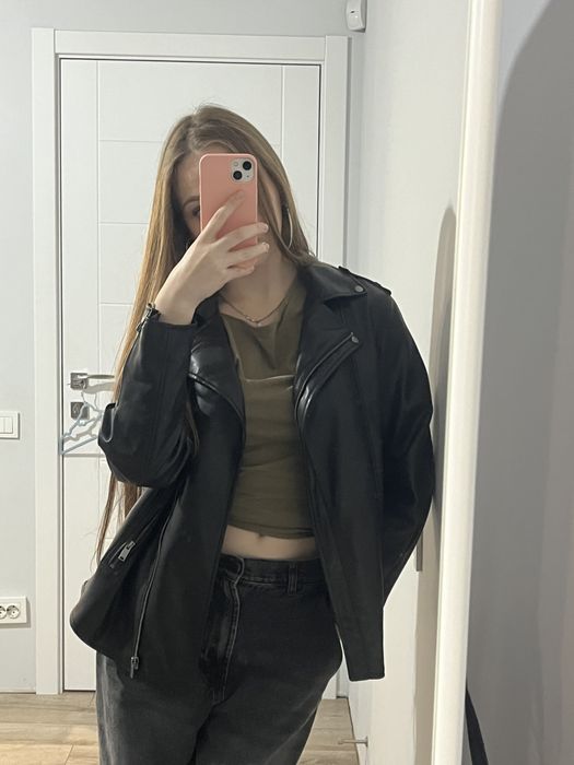 классическая кожанка ZARA
