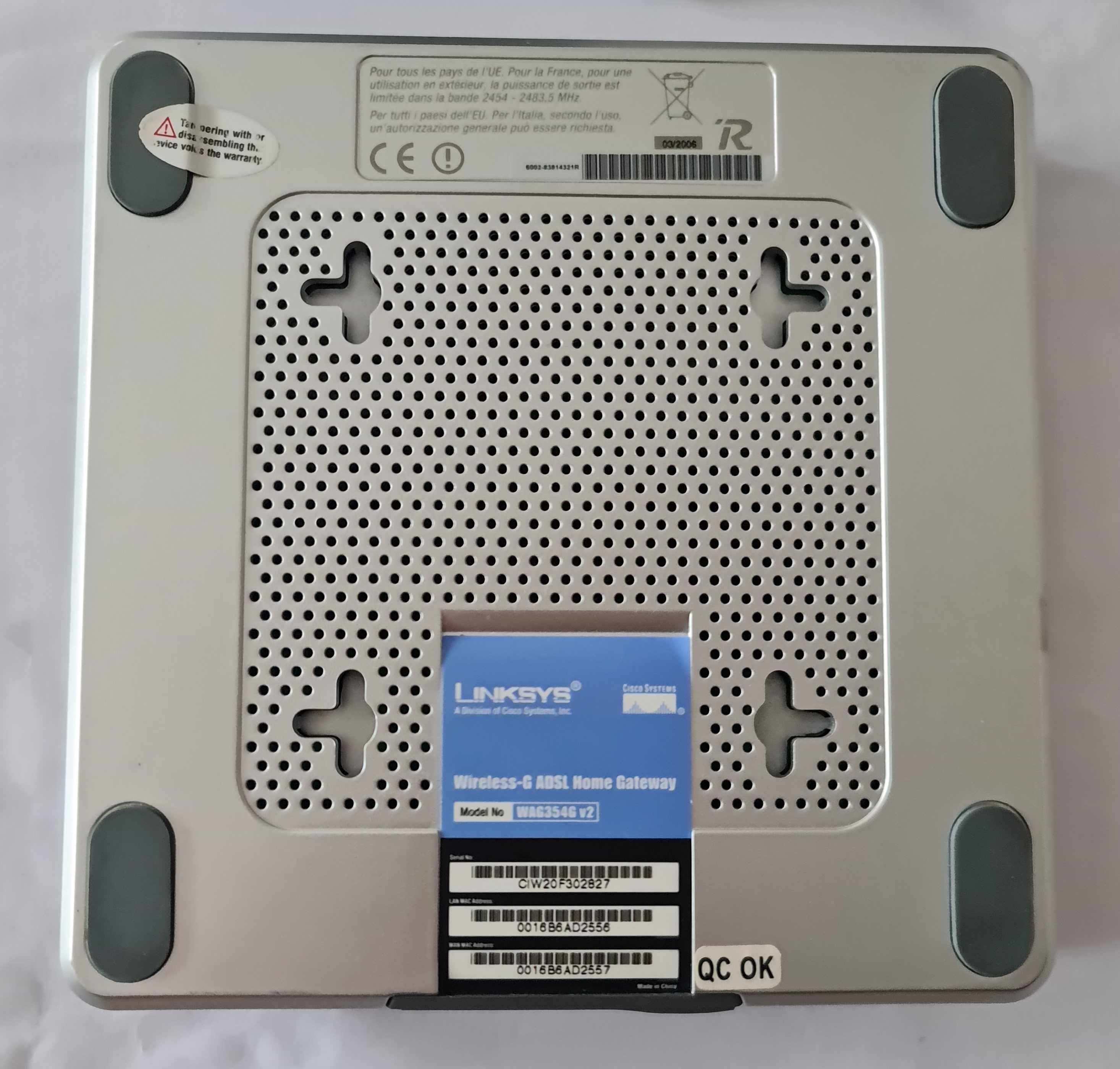 Wireless-G ADSL Home Gateway LINKSYS  WAG354G v2