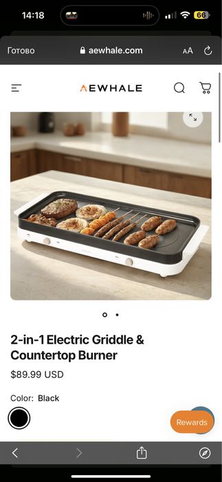 Електроплита 2 конфорки + гриль панель 2в1 настільна плита