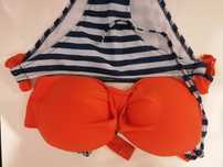 Bikini Marinha e laranja