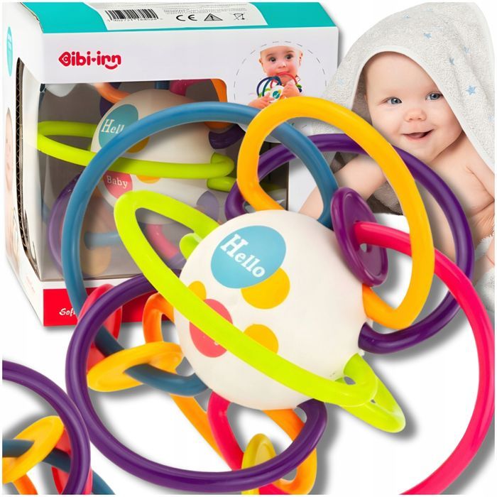 Zabawka Gryzak Grzechotka Sensoryczna Montessori Edukacyjna Dla Dzieci