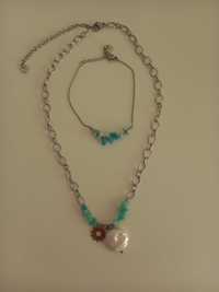 Conjunto fio e pulseira em aço