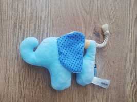 Grzechotka miękka maskotka słonika niebieski słoń dla chłopca dziewczy