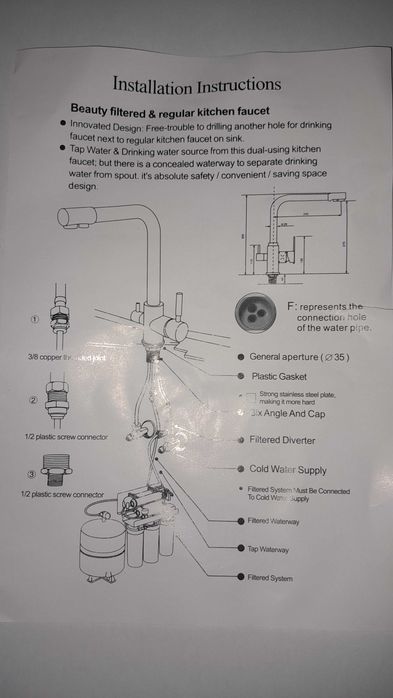 Double-handle mixing faucet for filters64564394668162121