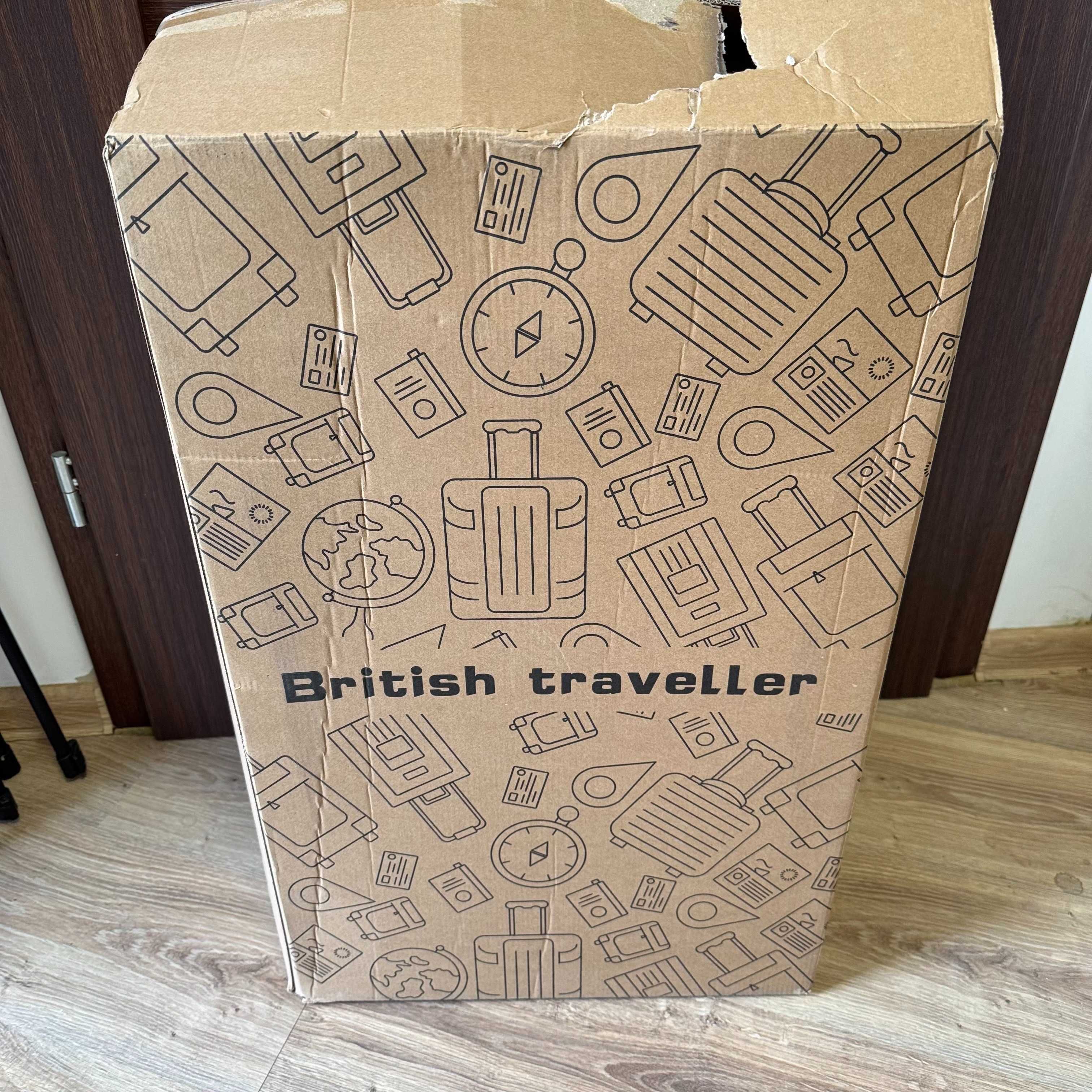 BRITISH TRAVELLER K2395L Duża Walizka podróżna 91l zamek TSA 4 kółka
