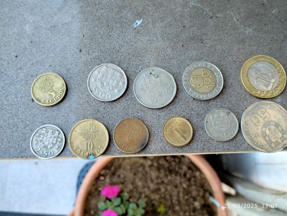 Moedas antigas de escudo