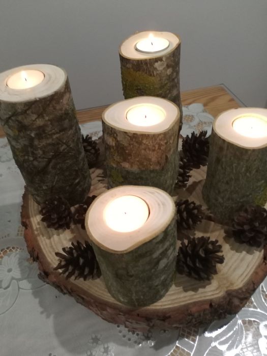 Świecące naturalne swieczniki