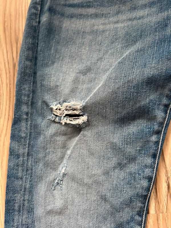 Spodnie dżinsowe jeans dżinsy Zara boyfriend z przetarciami luźne S