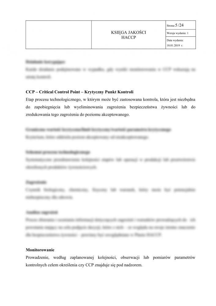 Dokumentacja HACCP + GHP-GMP indywidualna księga HACCP